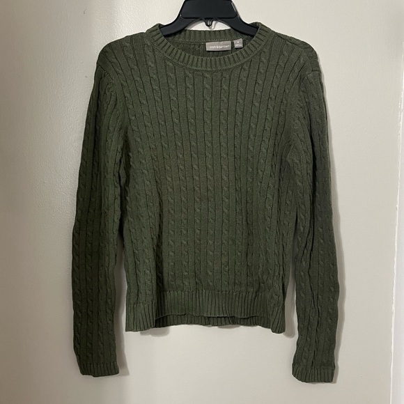 Croft & Barrow | Olive Green Cable Knit Pullover Sweater - Picture 1 of 3